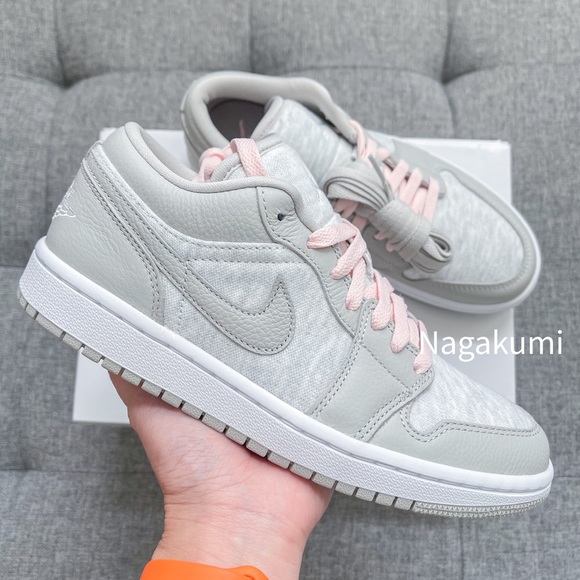 Jordan Shoes - 🤍 nike air Jordan 1 low grey pink elephant shoes